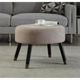 thumbnail image 1 of Allora Tabouret Pouf en Tissu Mi-Siècle en Tan, 1 of 3