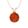 thumbnail image 3 of 2.5 ct Brilliant Round Cut Solitaire Red Diamond 14k Rose Solid Gold Everyday Affordable Designer Necklace Pendant with 18" Chain, 3 of 6
