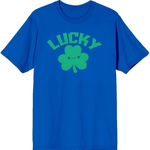 St. Patrick's Lucky Clover Blue Men's Crew Neck Short Sleeve Tee-3XL