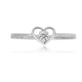 thumbnail image 2 of AVORA 10K White-Gold Simulated Diamond CZ Open Heart Ring  - Size 3.5, 2 of 5