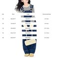 thumbnail image 4 of UACY Kids Girls Denim Overalls, Classic Button Bib with Set-Length Straps Straight Leg Loose Fit Jumpsuit Casual Workwear (Blue, 14-15 Years), 4 of 6