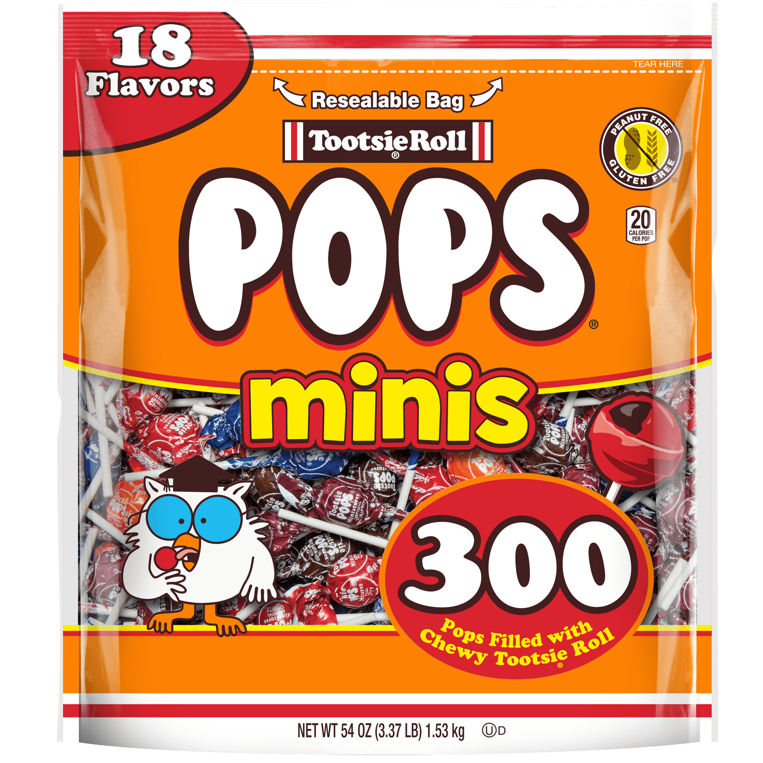 Tootsie Roll, Mini Tootsie Pops, 54 Oz