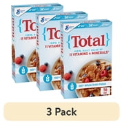 (3 pack) Total Breakfast Cereal, 100% Daily Value of 11 Vitamins and Minerals, 16 oz