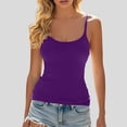 thumbnail image 7 of TrendOFT Womens Tank Tops With Built in Bra Adjustable Spaghetti Strap Wireless Cami Tank Undershirts Solid Basic Yoga Shirts Dark Purple XXXXXXL, 7 of 7