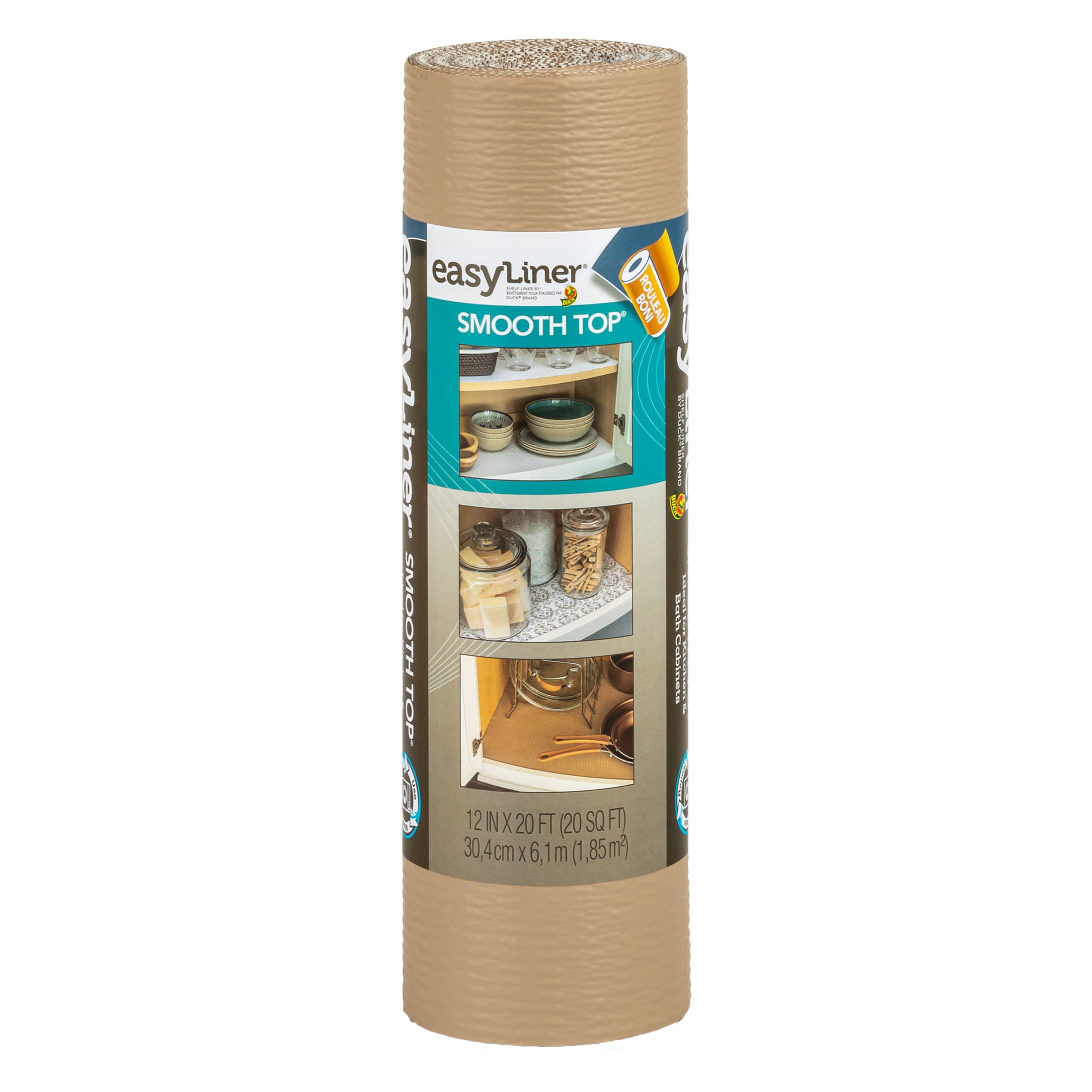Smooth Top EasyLiner Shelf Liner, Taupe 12" x 20' Roll