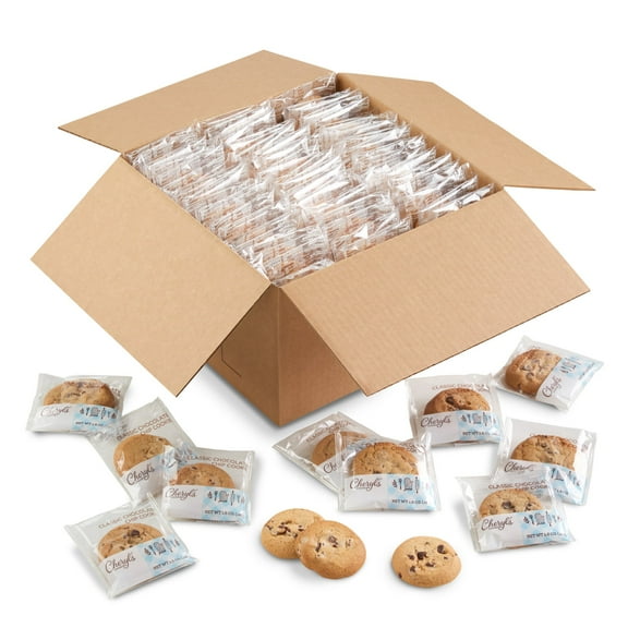 Cheryl’s Cookies Classic Chocolate Chip Cookies 120ct Case, Soft & Chewy, Individually Wrapped, Fresh-Baked Quality, Kosher,  Bulk Value Gift Pack, Snack, Treats, Desserts, Party Favor