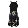 thumbnail image 2 of Milaget Robe d'Été de Plage à Fleurs Sans Manches à Col Licou pour Femme Robe de Soirée Fête Rose Jaune m, 2 of 9