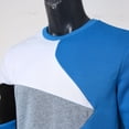thumbnail image 5 of ZHOGXU Mens Casual Pullover Long Sleeve Round Neck Color Block Loose Fit Breathable Sweatshirt For Autumn Winter Daily Wear,Blue,Xxxl, 5 of 5