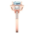 thumbnail image 3 of 3.005 ctw 3 Stone Anniversary Ring for Women | Princess Cut Natural Swiss Blue Topaz | Hyperallergenic Solid 18K Rose Gold, 3 of 5