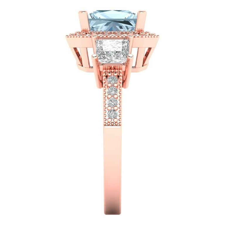HOT Blue Diamond Ct Diamond Ring Princess Cut Ct Princess Cut