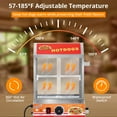 thumbnail image 4 of Hot Dog Steamer, Hot Dog Steamer Machine with Bun Warmer Adjustable Temperature, Electric Top Load Hut Steamer Glass Sliding Door, Stainless Steel, 4 of 9