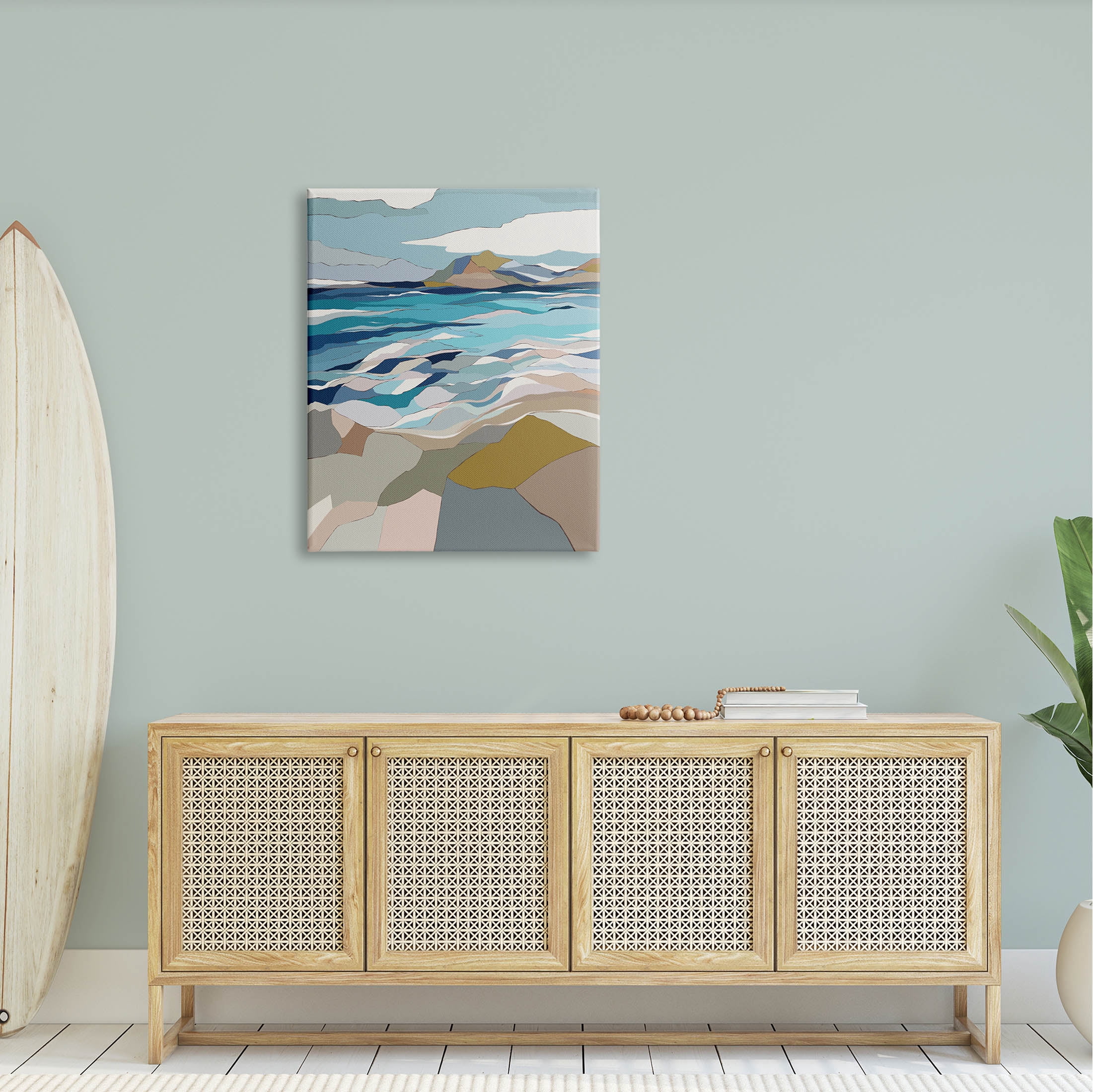 Stupell Industries Rolling Beach Waves Abstract Shore Graphic Art Gallery Wrapped Canvas Print Wall Art, Design by Nikita Jariwala