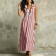 thumbnail image 3 of zbxnLI Striped Maxi Dress for Women Ruffle V Neck Sleeveless Tank Dresses Loose Casual Vacation Long Sundress, 3 of 6