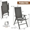 thumbnail image 2 of Costway 2 Pcs Chaises de Salle à Manger Pliantes Patio Aluminium Dossier Réglable Gris, 2 of 10