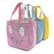 thumbnail image 4 of 1 Pcs Insulated Lunch Bag, Thermal Striped Tote Bag, Cooler, Picnic, Food, Lunch Box (Pink), 4 of 4