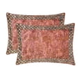thumbnail image 3 of The HomeCentric Decorative Lumbar Pillow Cover Rust, 12"x16" (30x40 cm) Velvet Gold Foil Textured, Crystal Embroidery Oblong Pillow Cover For Sofa, Couch, Bed, outdoor, Abstarct Modern - Crystal Rust, 3 of 5