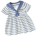 thumbnail image 4 of Toddler Girls Navy Stripe Cotton Dress Breathable Wear Reinforced Stitching Quick Changing Detail, 4 of 9