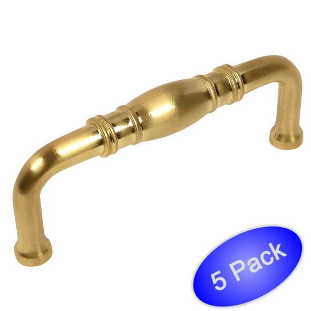 Cosmas 4313bb Brushed Brass Cabinet Hardware Handle Pull 3 Hole Centers 5 Pack Walmart 4532