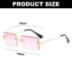thumbnail image 2 of Las gafas de sol cuadradas sin marco del borde cortado forman las gafas de sol de la tendencia, hechas de PC, plástico, metal, 2 of 5