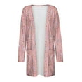 thumbnail image 5 of Ashirexll Womens Cardigan Sweaters Fall Winter Fashion Casual Thin Printed Long Sleeve Soft Knit Cardigan Sweater with Pocket Pink L, 5 of 5