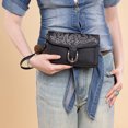thumbnail image 6 of Montana West Women Small Crossbody Clutch Western Chain Strap Handbag, Stitch-Black, 6 of 6