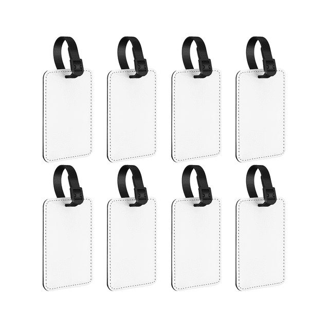 8Pcs Sublimation Luggage Tags Name Tag Blank Suitcase Tags Heat Transfer Bag Tags Business ID Card Holder Travel ID Tags