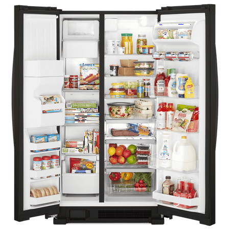 Whirlpool - 21.4 Cu. Ft. Side-by-Side Refrigerator - Black Stainless Steel