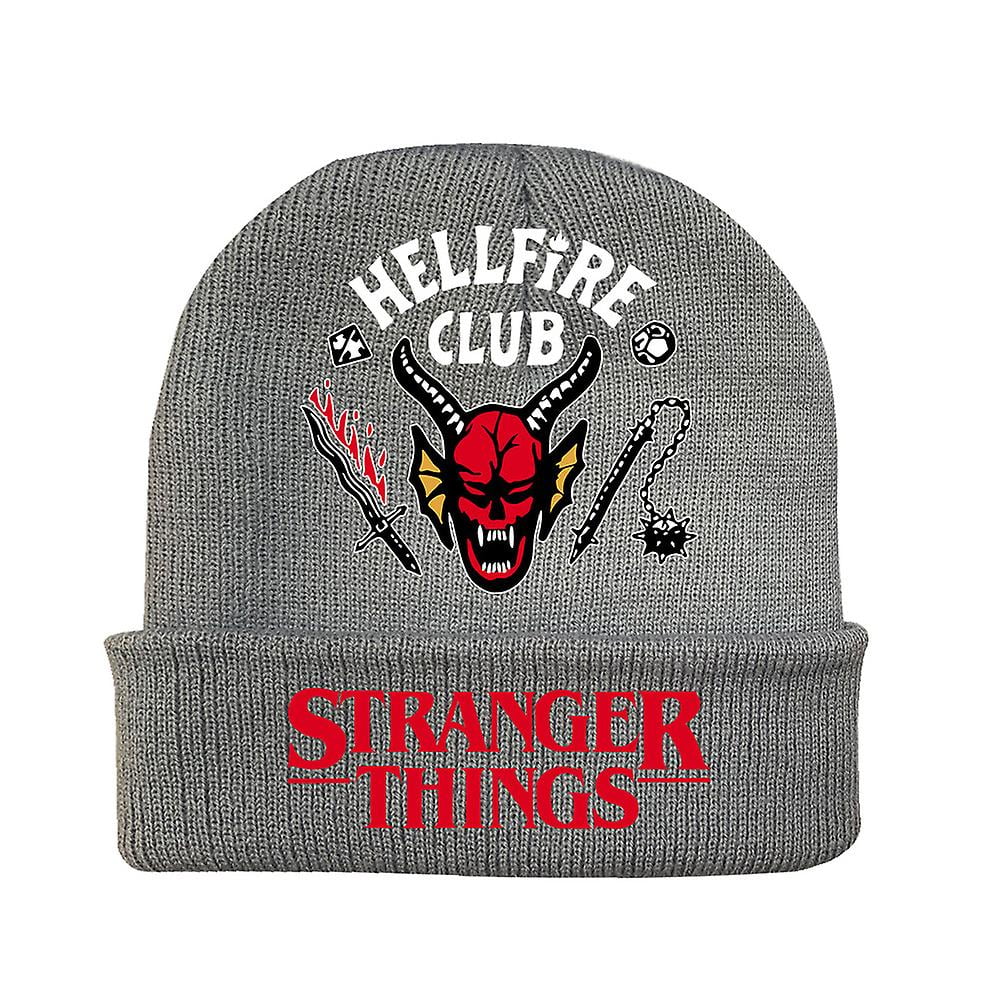 Stranger Things 4 Hellfire Club Bonnet Tricoté Unisexe Chapeau D'Hiver Chaud Ski Crâne