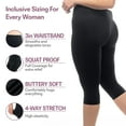 thumbnail image 5 of SATINA High Waisted Capri Leggings for Women- High Waist for Tummy Control - Black Capri Leggings for |3 Inch Waistband (Plus Size, Black), 5 of 6