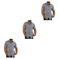 thumbnail image 2 of stanreset 1/2/3 Fête Randonnée Chemise Homme Simple Boutonnage Été Chemises à Manches Courtes Polyester Mode Cadeau d'Anniversaire Gris L 3 Pcs, 2 of 6