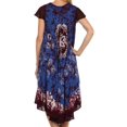 thumbnail image 2 of Sakkas Aloha Floral Caftan Dress - Eggplant / Blue - One Size, 2 of 4