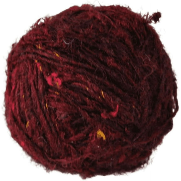 Recycled Sari Silk Yarn - Pink - 1 Ball, 70 Yards - Knit, Crochet, jewelery - Ethical Yarn