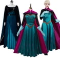 thumbnail image 2 of Disfraz de princesa Elsa para adultos, disfraz de película Ice Cos, disfraz de princesa reina, disfraz de fantasía, guantes, capa, traje de Halloween, 2 of 5