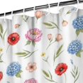 thumbnail image 3 of Pioneer Flower Floral Print Pattern Shower Curtain 84"x72", Bathroom Decorative Shower Curtain Set with 12 Hooks, Waterproof Washable, 3 of 6