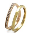thumbnail image 4 of Luxe Jewelry Designs Women's Stainless Steel Ring Set with Clear Crystals, Size 6 (Pack of 2), 4 of 4