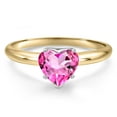 thumbnail image 4 of Gem Stone King 14K Two Tone Gold Pink Mystic Topaz Solitaire Engagement Ring for Women | 2.40 Cttw | Heart Shape 8MM | Gemstone November Birthstone | Size 5, 4 of 7
