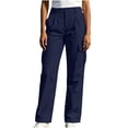 thumbnail image 2 of Neewe Women's Straight Long Pants Solid Color Elastic Waist Golf Travel Pants with Pockets Daily Outfits, 2 of 7