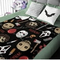 thumbnail image 5 of Halloween Horror Classic Movie Flannel Blanket, Redrum Sam Grim Reaper Throw Blanket Gifts for Kids Men Women, Scary Mask Bloody Axe Soft Blanket for Bedding Sofa 50 x 60 Inch, 5 of 6