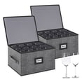 thumbnail image 1 of Caja de almacenamiento para copas de vino Aokeyee, 2 unidades, gris, con separadores, 1 of 7
