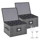 thumbnail image 1 of Caja de almacenamiento para copas de vino Aokeyee, 2 unidades, gris, con separadores, 1 of 7