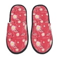 thumbnail image 2 of KLL Hello Summer Flamingo Slippers for Women Men House Slip on Indoor Outdoor Bedroom Furry Fleece Lined Ladies Comfy Anti-Skid Rubber Hard Sole-Large, 2 of 8