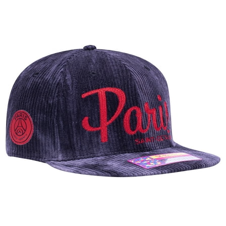 Men's Fan Ink  Black Paris Saint-Germain Open Corduroy Adjustable Hat