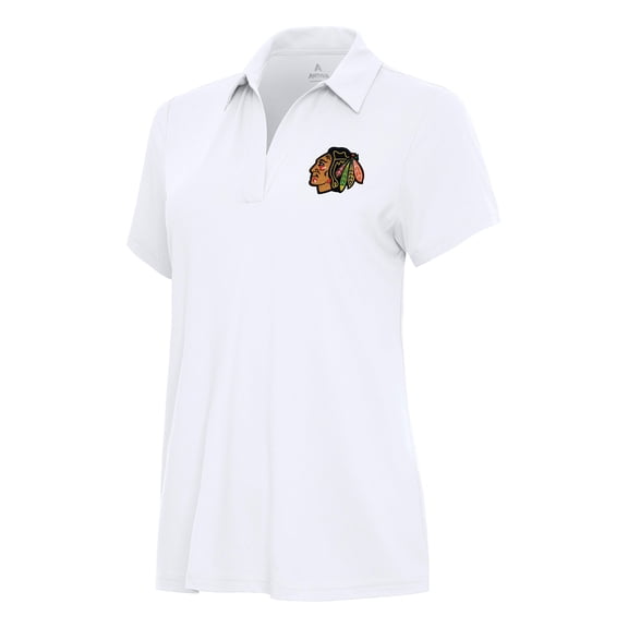 Women's Antigua White Chicago Blackhawks Era Polo