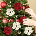 thumbnail image 5 of AYktou 2PCS Snowflake Christmas Ornaments -Hand Woven Hollow Star Pendants Christmas Tree Decorations,Five Pointed Star Ornaments Christmas Gift for Wedding Party Holiday Wall Decoration, 5 of 10