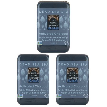 DEAD SEA Salt CHARCOAL SOAP 3 pk – Activated Charcoal, Shea Butter, Argan