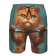 thumbnail image 3 of Fotbe Strong Kitten Lifting Weights Trajes de Baño Estampados para Hombre, Shorts de Verano de Secado Rápido, Ropa de Playa, Bañadores-Large, 3 of 6