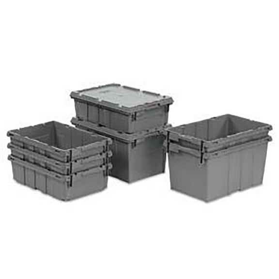 LEWISBins Nest Only Containe, 21  x  15-1/8  x  5-1/8, Gray Closed Handle, Lot of 5