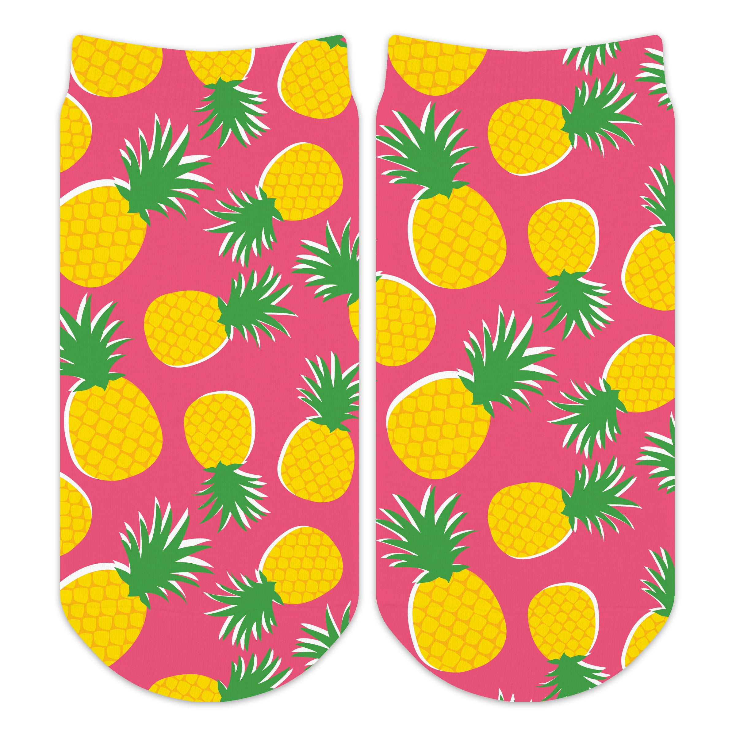 Adult Colorful Pineapples Flamingos Pattern Cushion Crew Socks