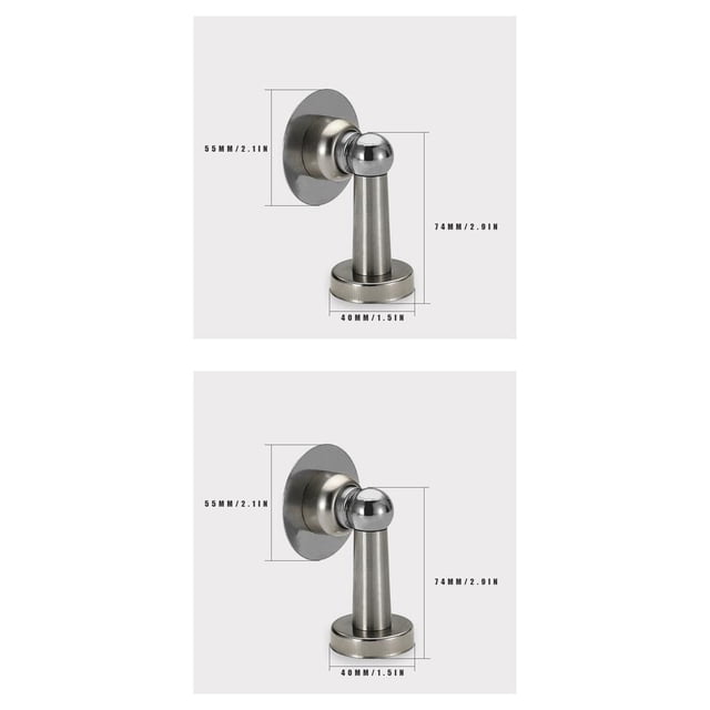 Scienceny Tope de puerta de acero inoxidable con punzón gratis, soportes de puerta ocultos, tope de puerta montado en la pared Type1 NO1
