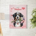 thumbnail image 2 of Happy Valentine's Day Bernese Mountain Dog holding flowers Vertical Matte Canvas Poster Berner Lover Gifts Wall Art Home Decor - 3005, 2 of 5